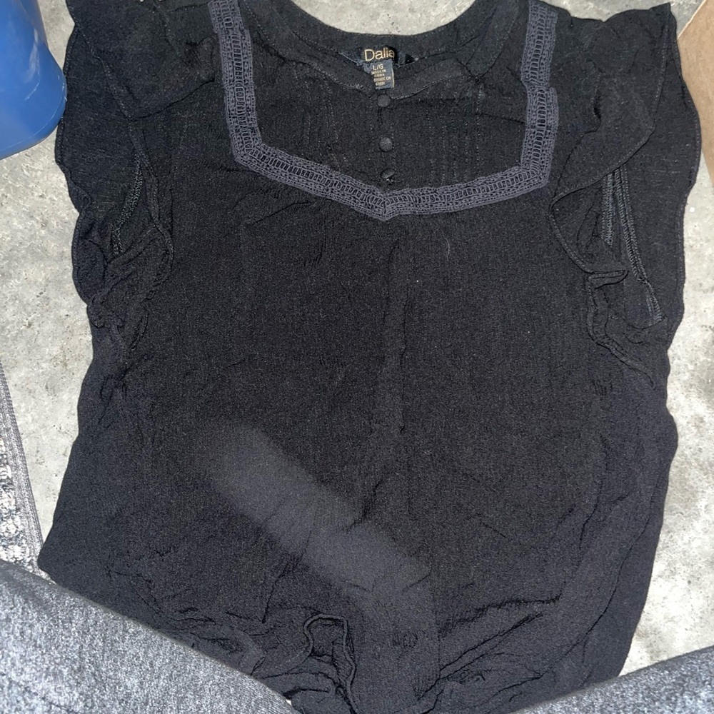 Dalia Black Knit Top